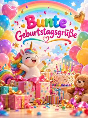 Bunte Geburtstagsgrüße