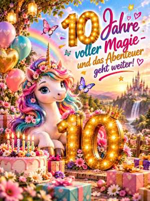 Magischer 10. Geburtstag mit Einhorn