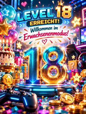 Neon-Level-Up zum 18. Geburtstag
